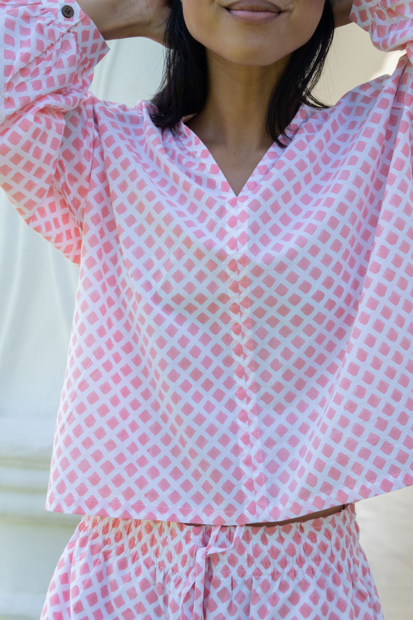 Sloane Shorts Set - Coral Diamond