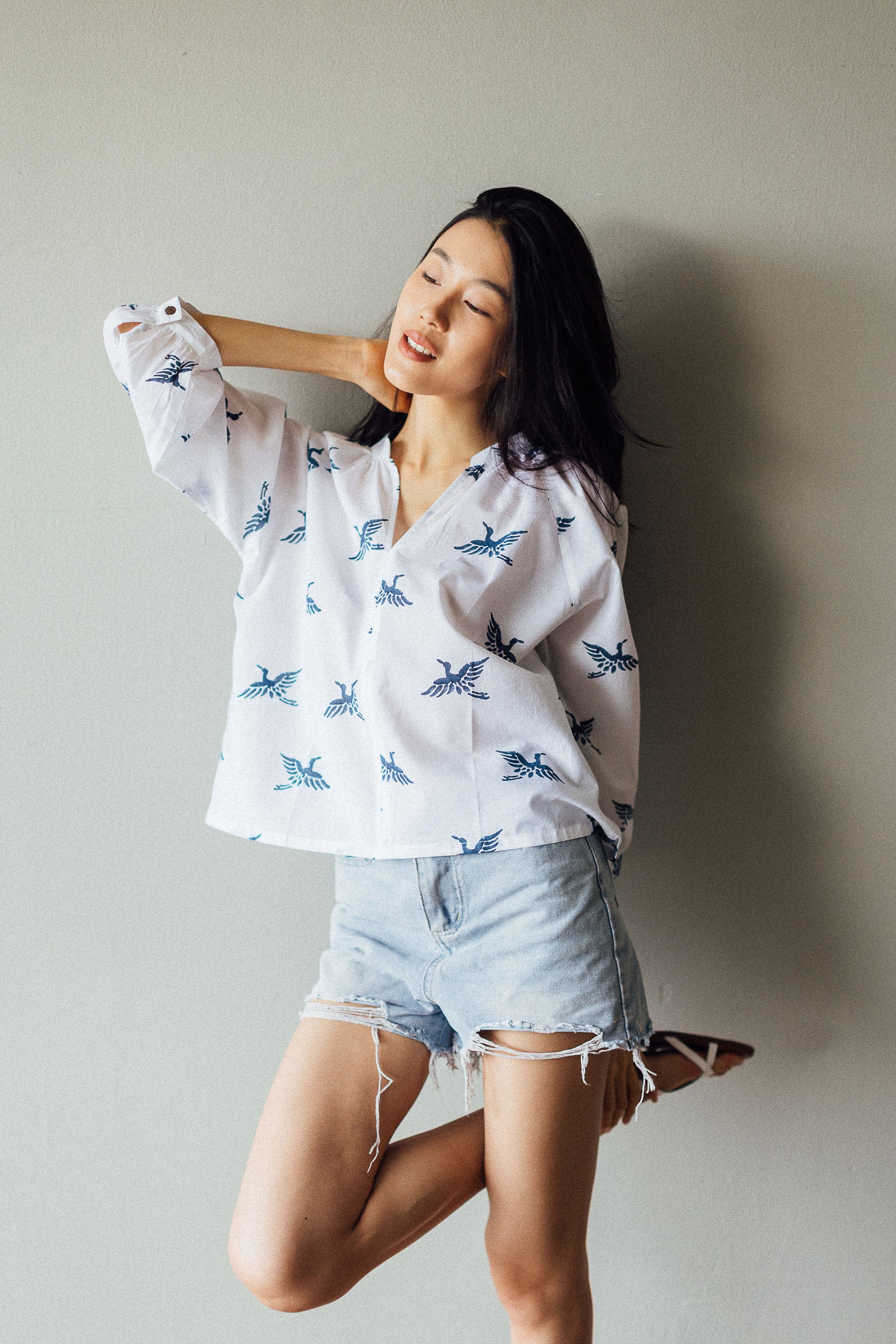 Artful House Block Print Women's Shirt