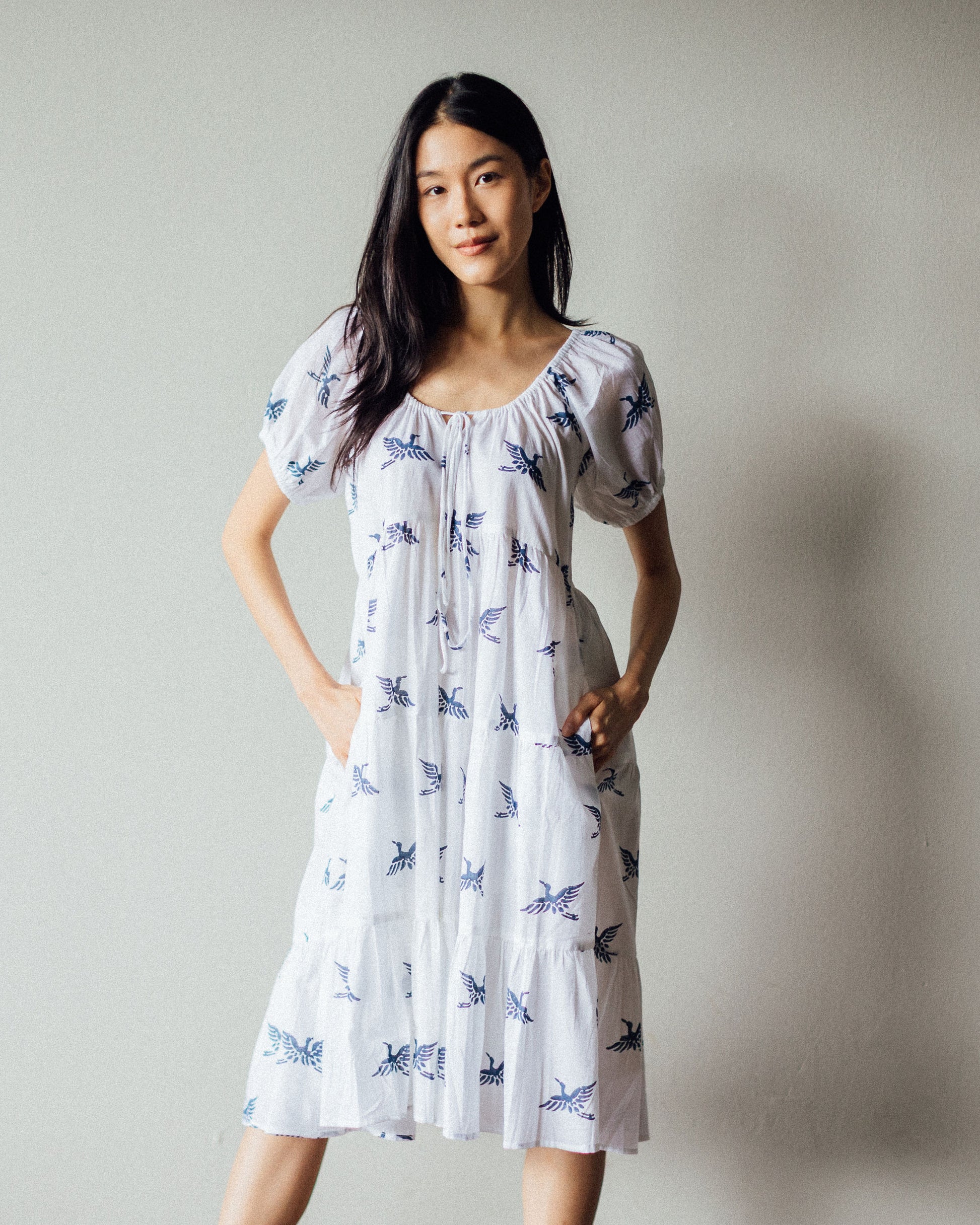 Block print dress ships globally