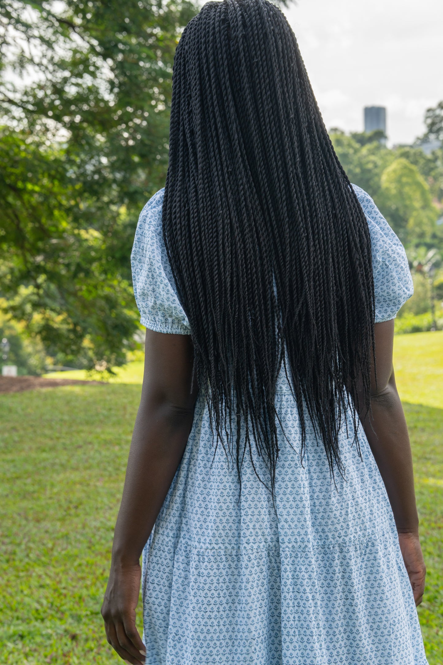 Long cotton maxi dress with lining