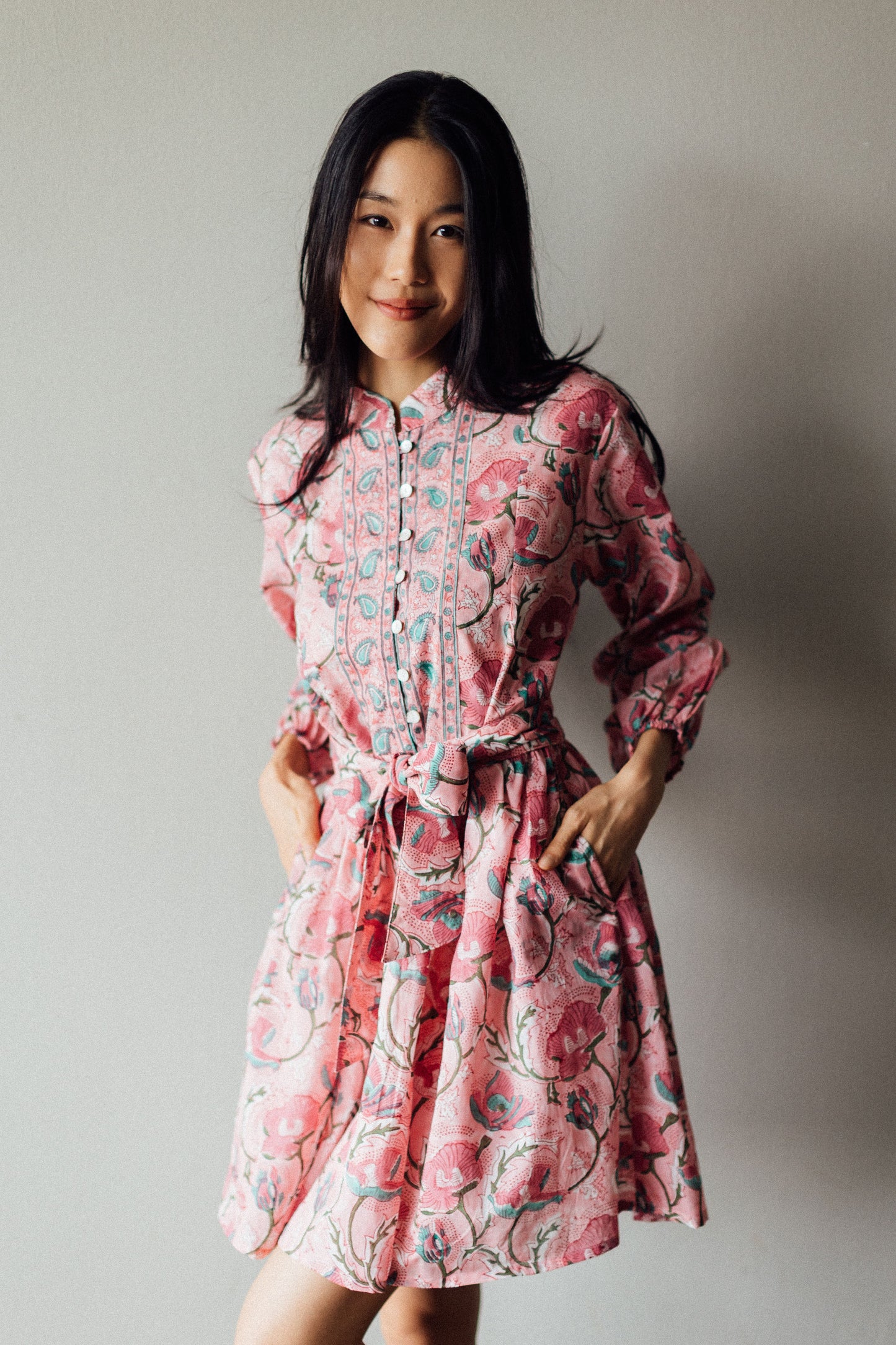 Floral Mini Dress hand made in India
