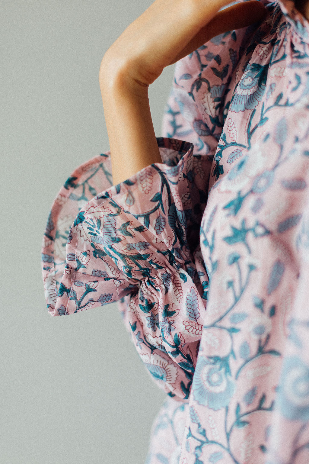 Pink Floral print cotton top