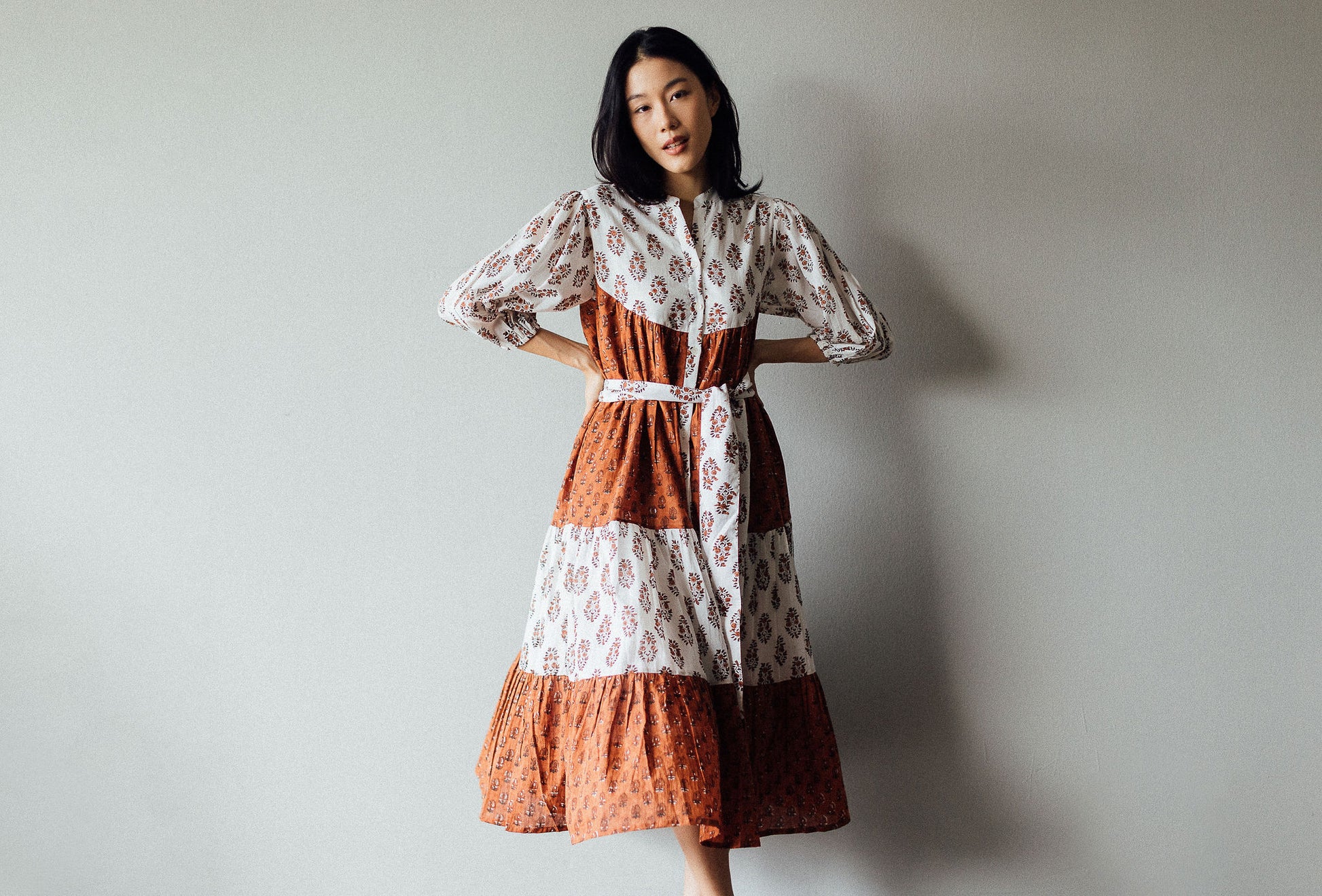 Hand made Indian cotton dress. Ships worldwide from Singapore