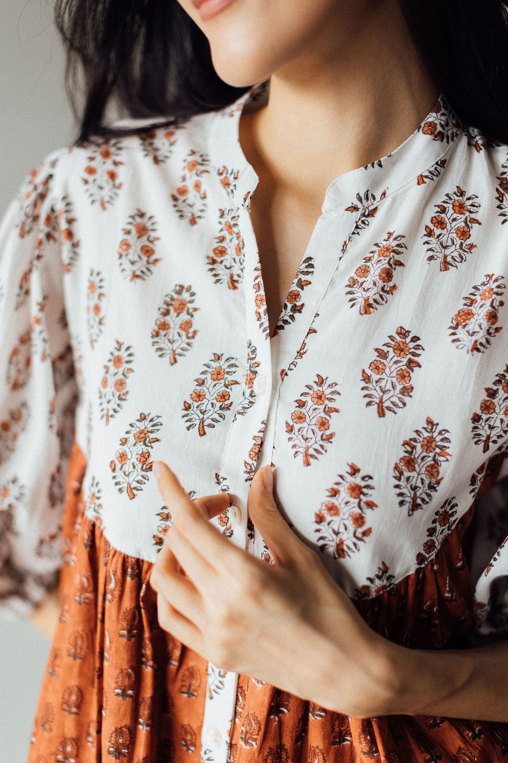 Artful House Bali Cotton Midi Dress with floral paisley print