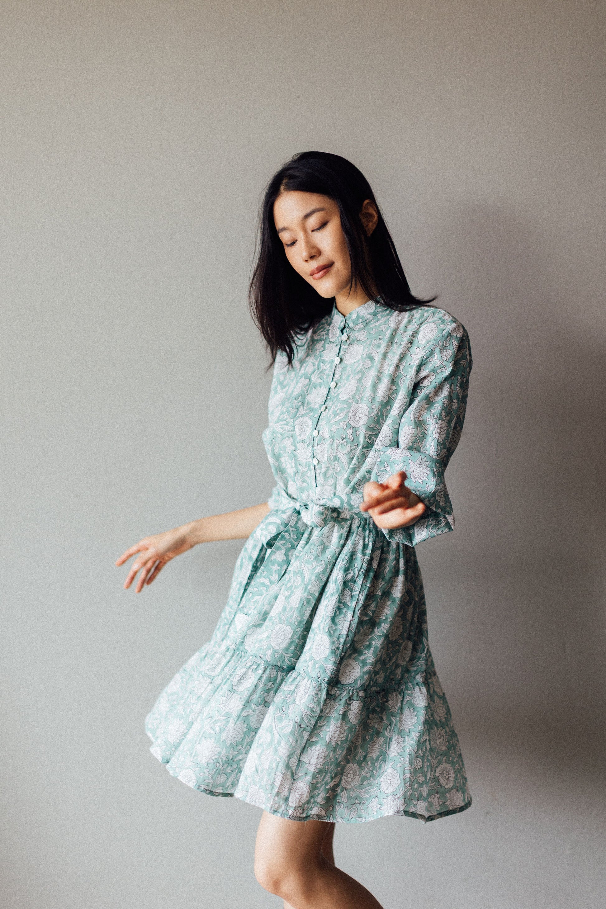 Summer Cotton Print Dress with Pockets. Ships Globally