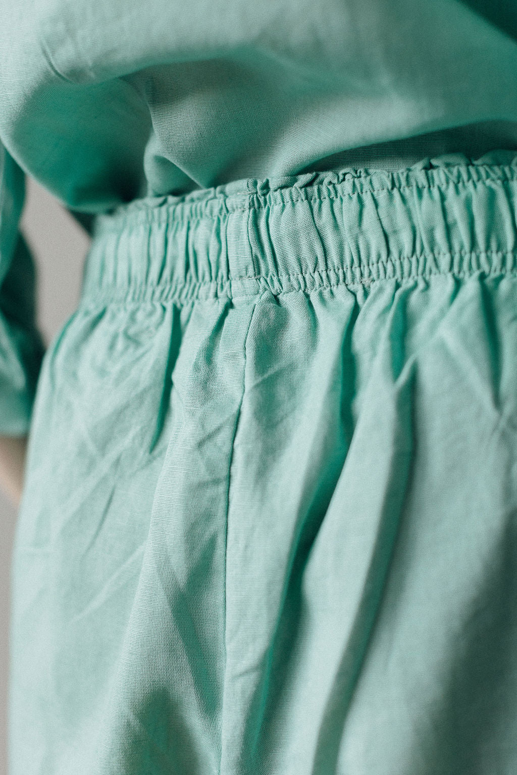 Sloane Women's Shorts & Top Set - Jade Green Cotton Linen