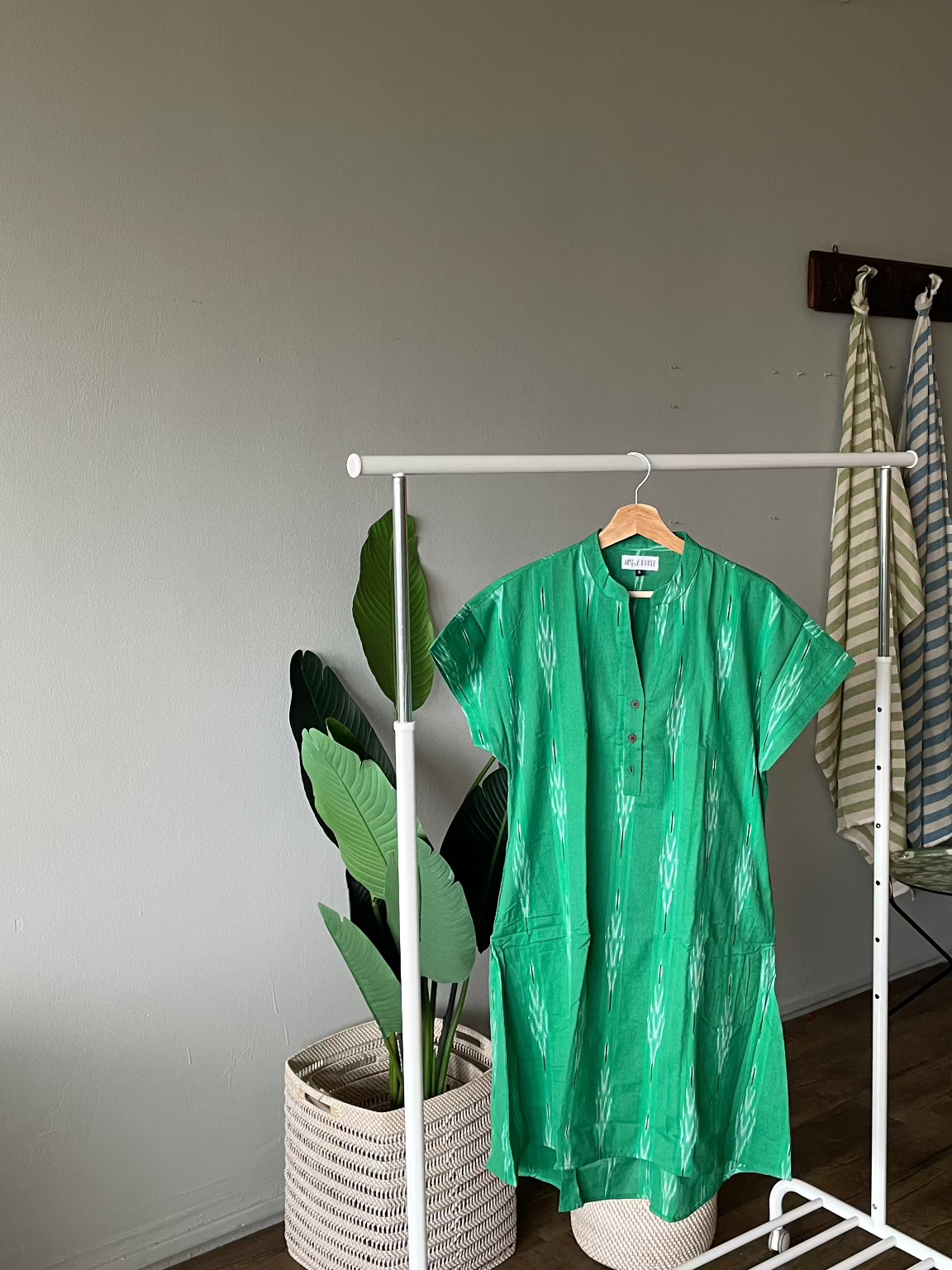 Jade Green Ikat Resort wear Dress