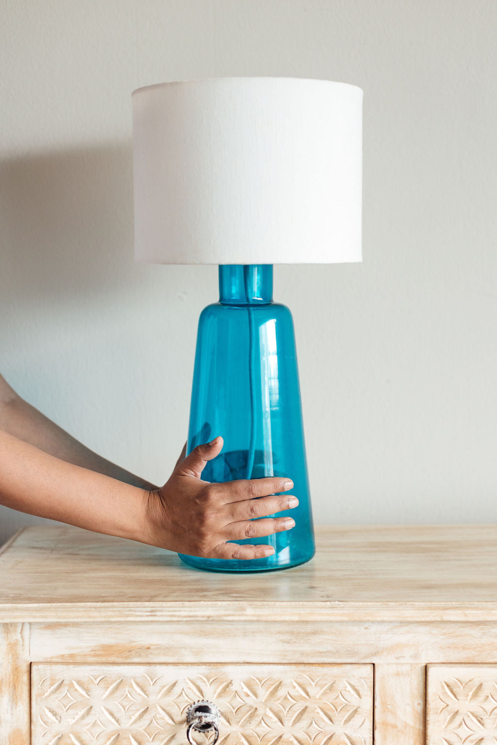 conical shape glass lamp