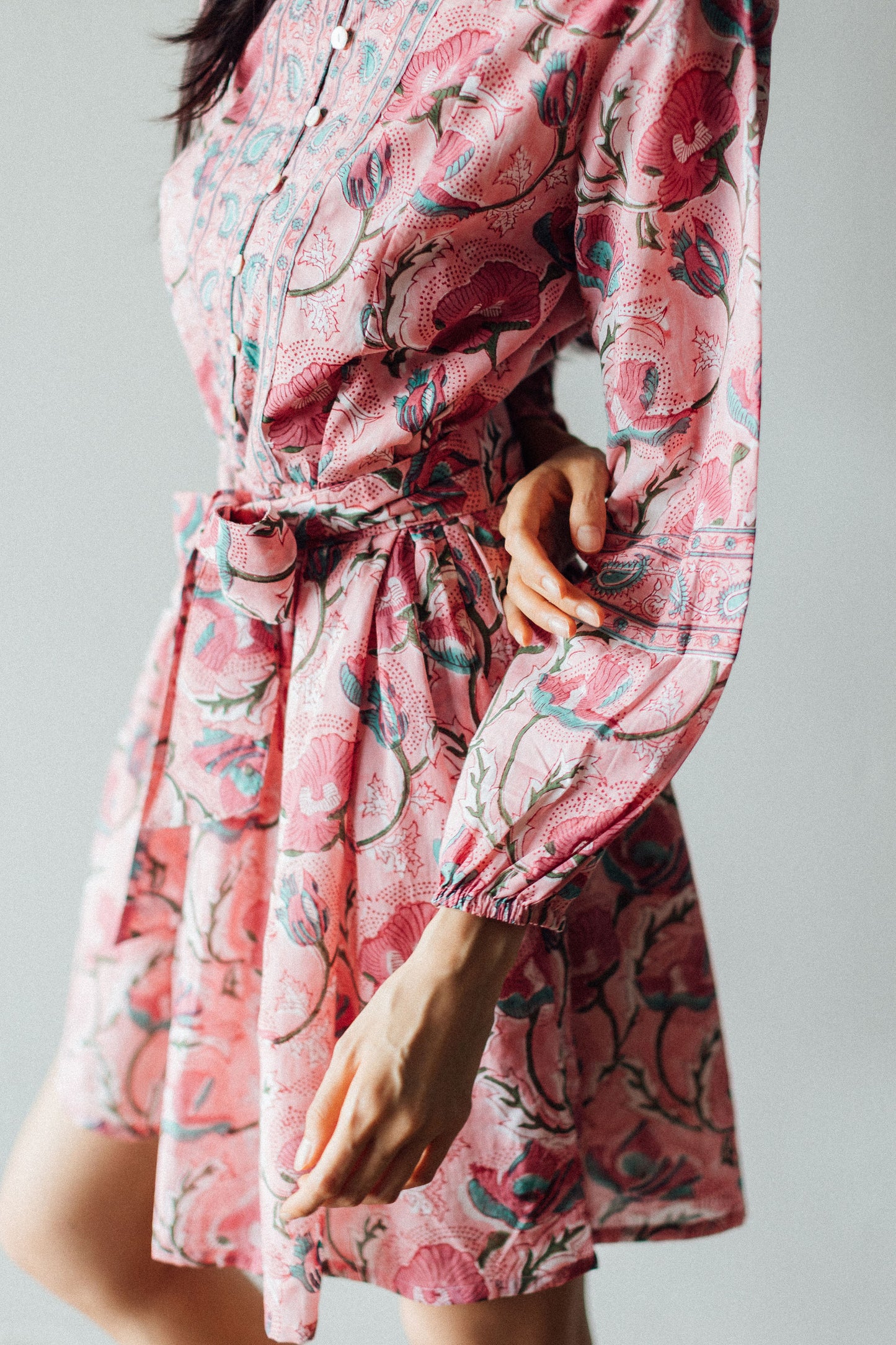 Marigold Mini Short Cotton Dress - Strawberry