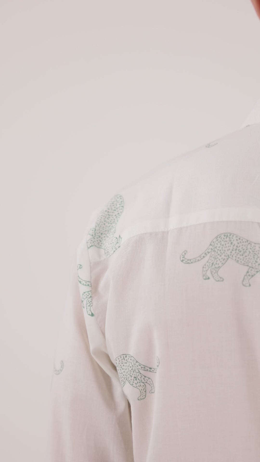 Animal  print cotton casual shirt