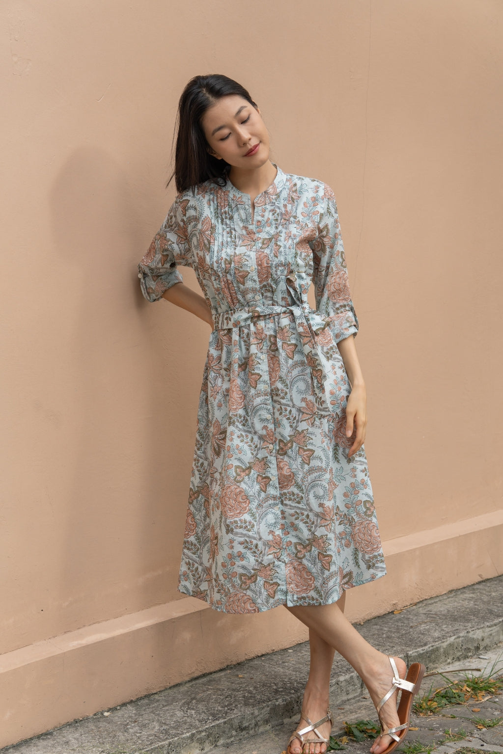 women’s fine cotton floral midi dress Singapore