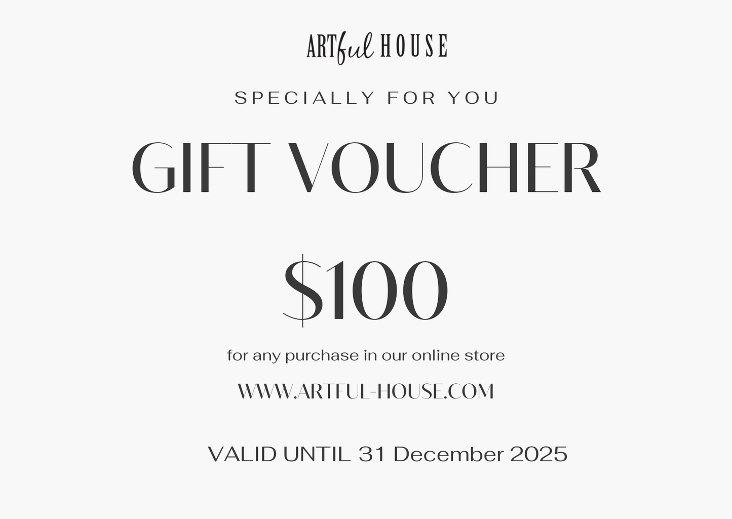 Artful House e-Gift Card Singapore