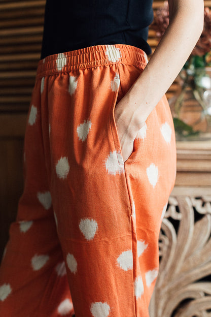 Peach Ikat Dot Trouser