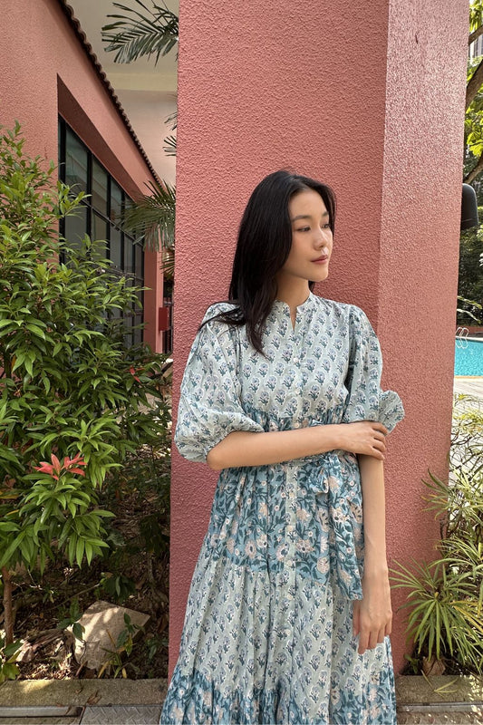 Bali Tiered Midi - Ocean Blue II