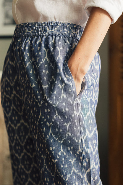 Blue Ikat Trouser