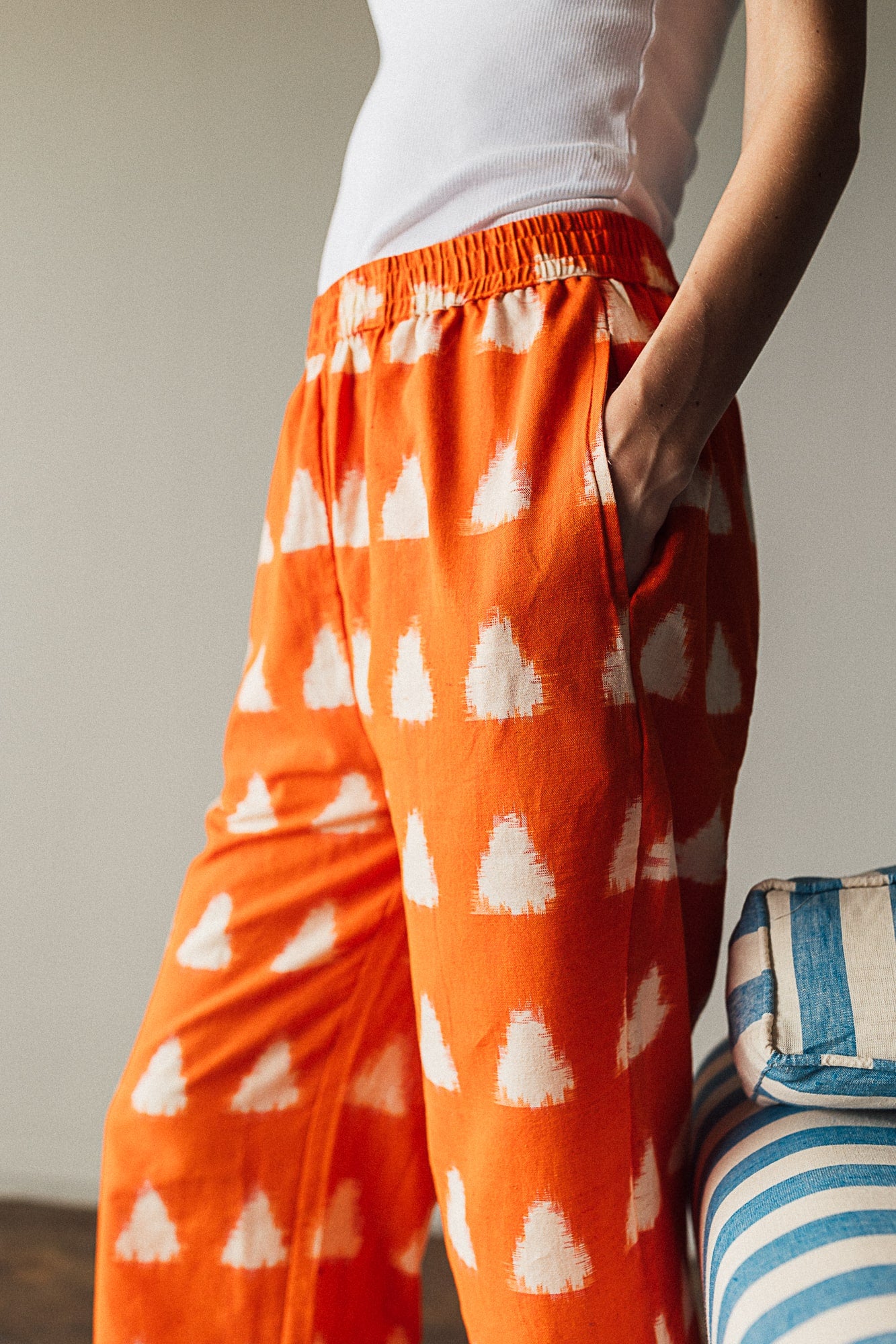 Orange Triangle Ikat Trouser