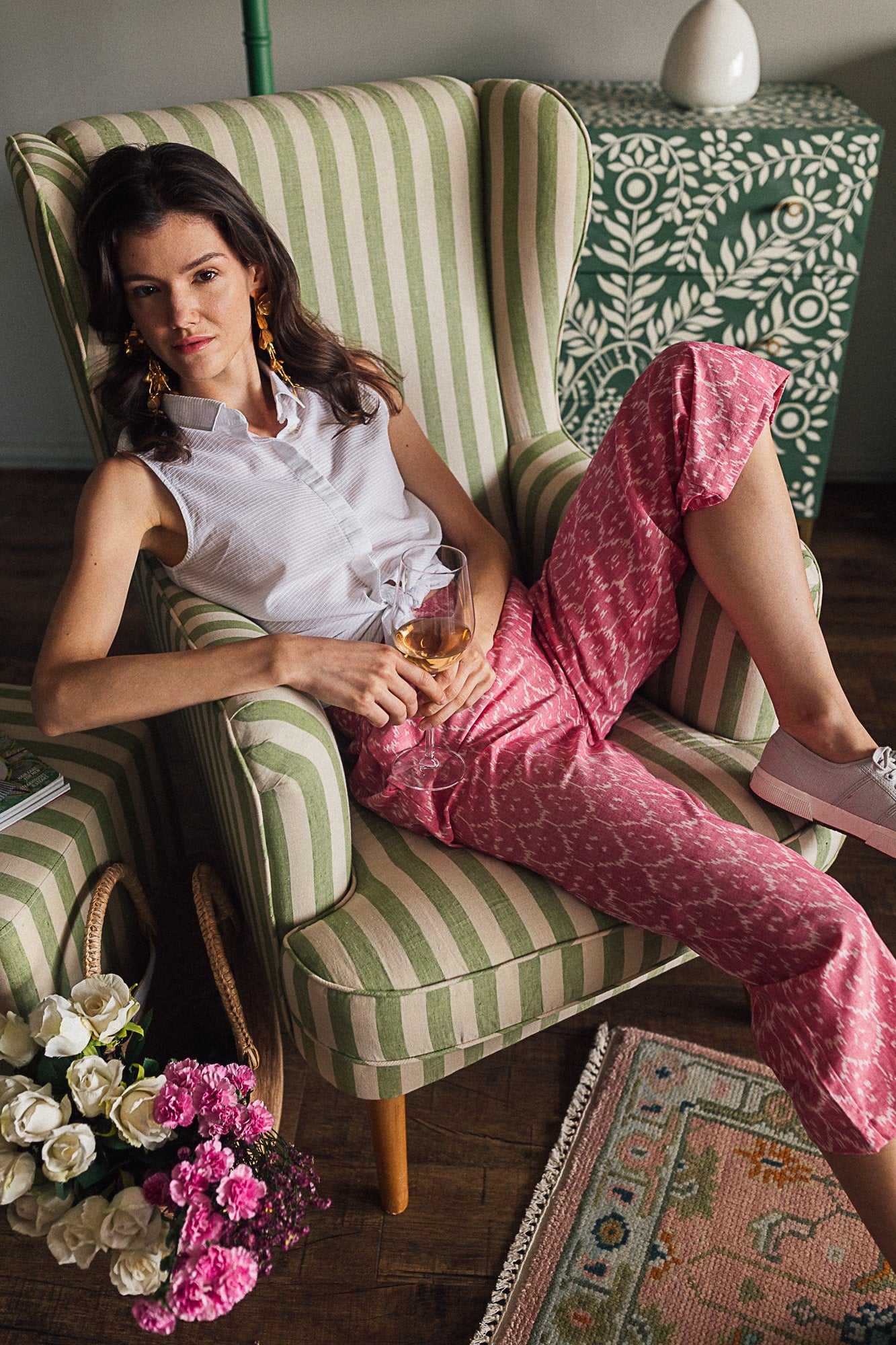 Pink Ikat Trousers