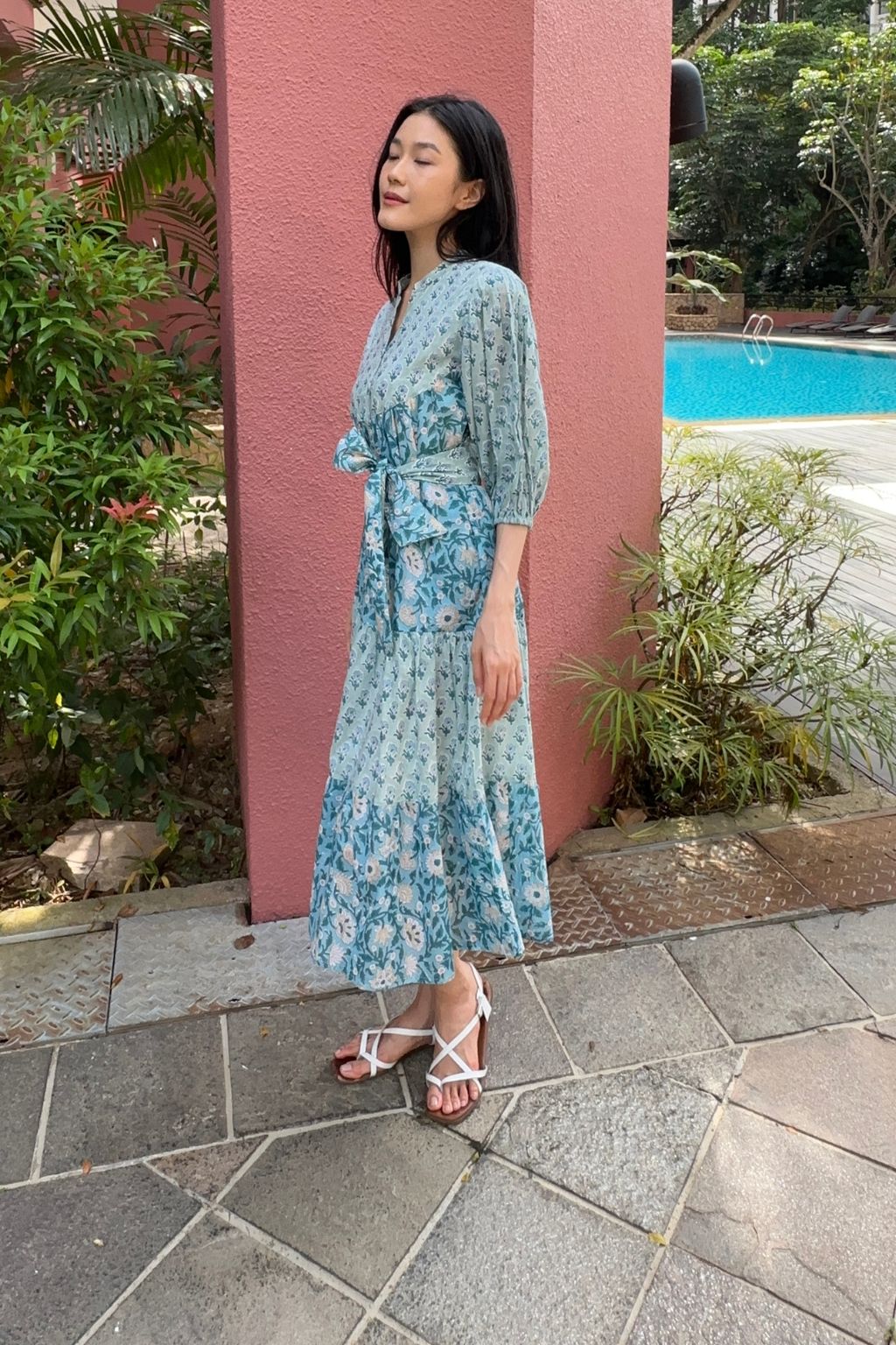 Bali Tiered Midi - Ocean Blue II