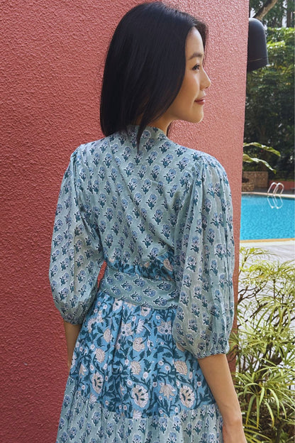 Bali Tiered Midi - Ocean Blue II