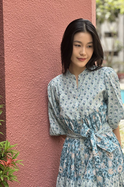 Bali Tiered Midi - Ocean Blue II