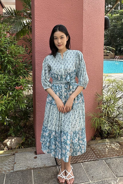 Bali Tiered Midi - Ocean Blue II