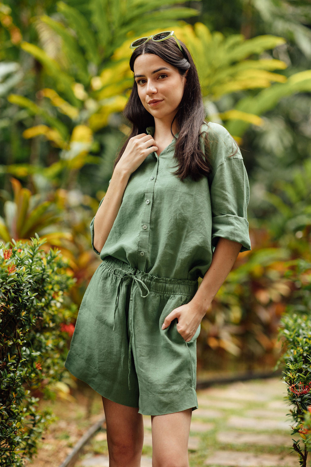 Artful House Best Friend Shirt Sage linen resort wear women's top Singapore fashion