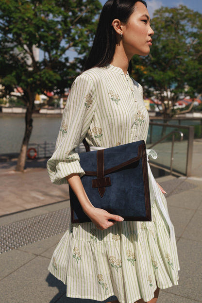 Artful House Clover Mini Amber Rose short cotton dress hand block printed peranakan inspired flora
