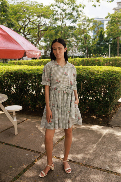 Gerbera Mini Dress - Coral Rose