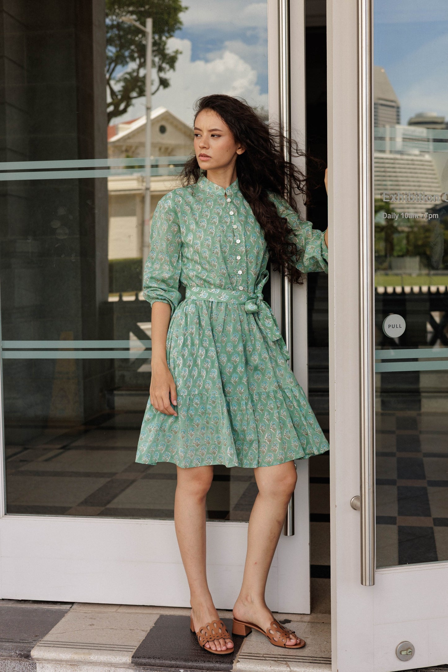 Lily Mini Short Cotton Dress - Laguna