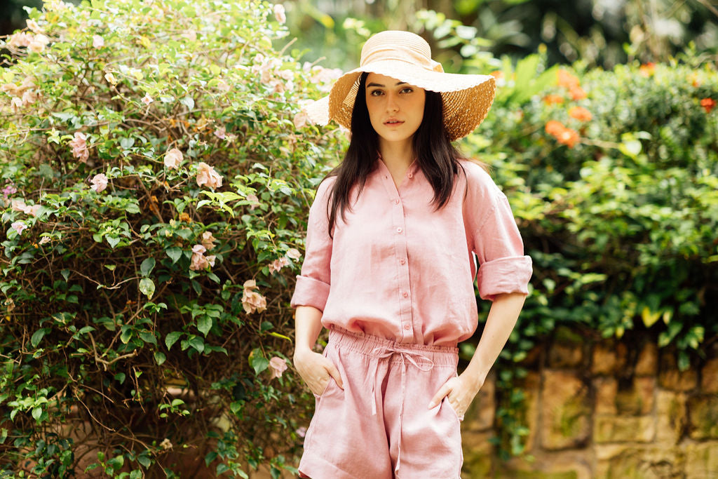 Artful House Linen Shorts Tuscan Pink