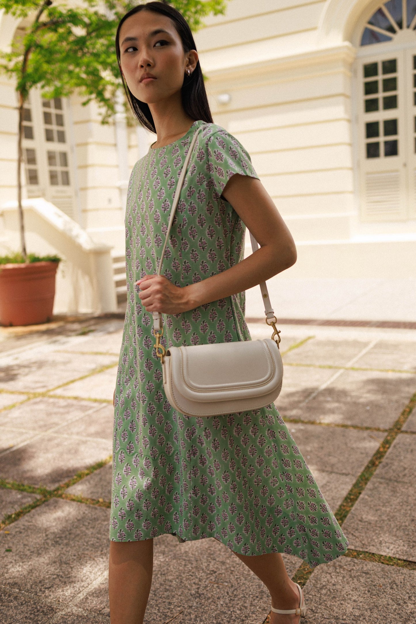 Margaret Dress - Pistachio Bloom