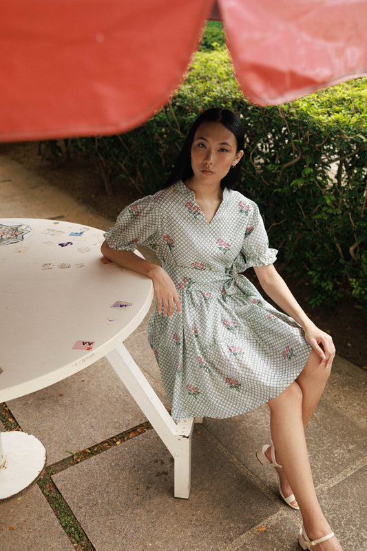 Gerbera Mini Dress - Coral Rose