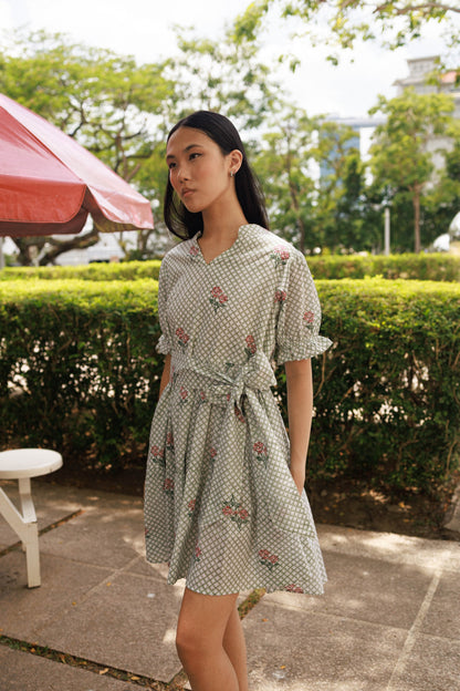 Gerbera Mini Dress - Coral Rose