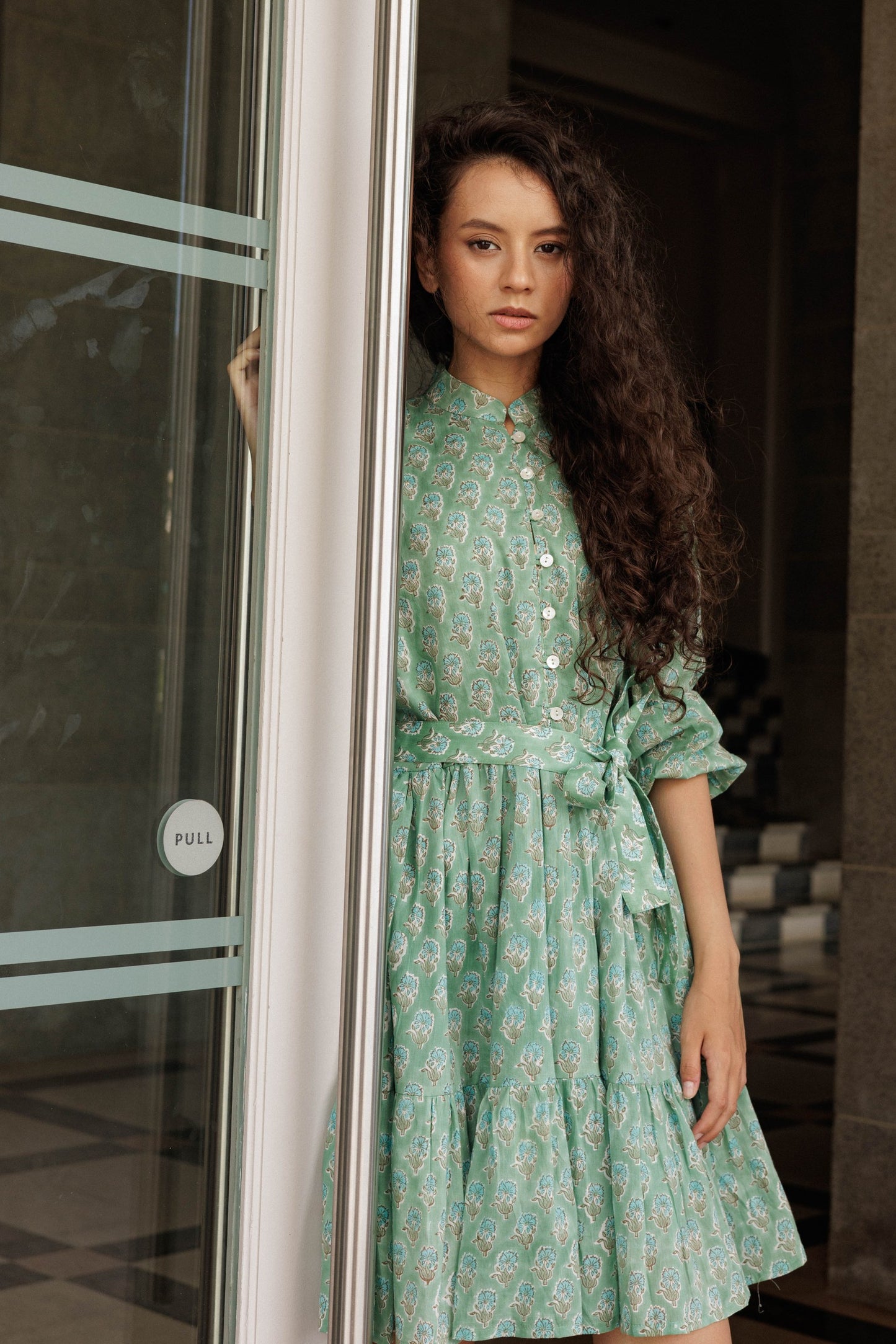 Lily Mini Short Cotton Dress - Laguna