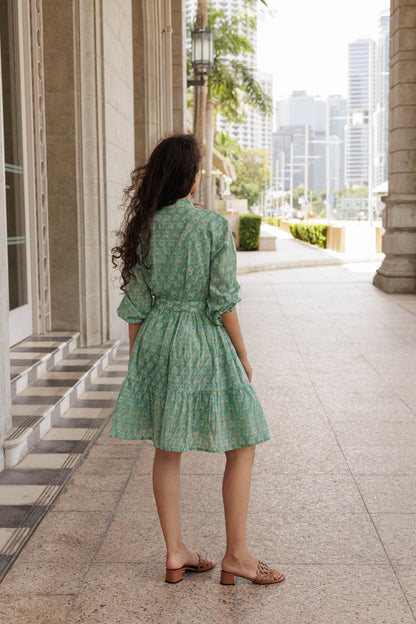 Lily Mini Short Cotton Dress - Laguna