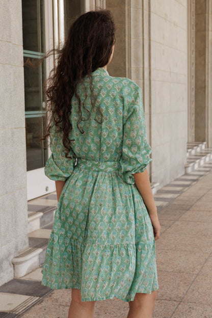 Lily Mini Short Cotton Dress - Laguna