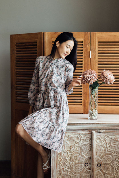 Artful House Short Cotton Mini Dress with Indian block prints