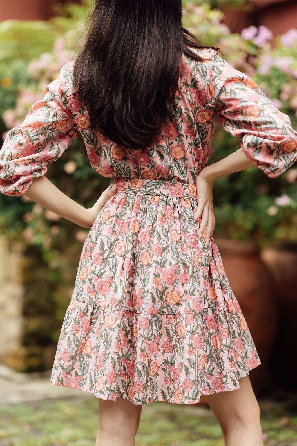 Back view of Block Printed Dress
