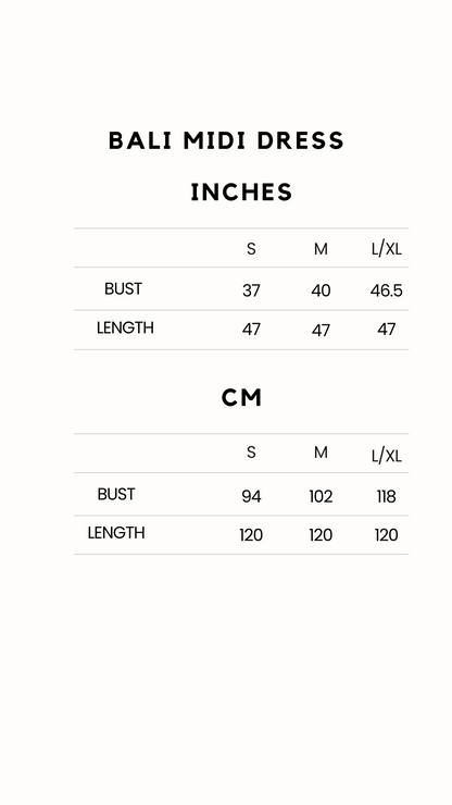 Size chart Small Medium Large XL sizes available