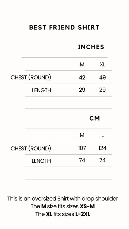 Artful House Best Friend Shirt Sizing