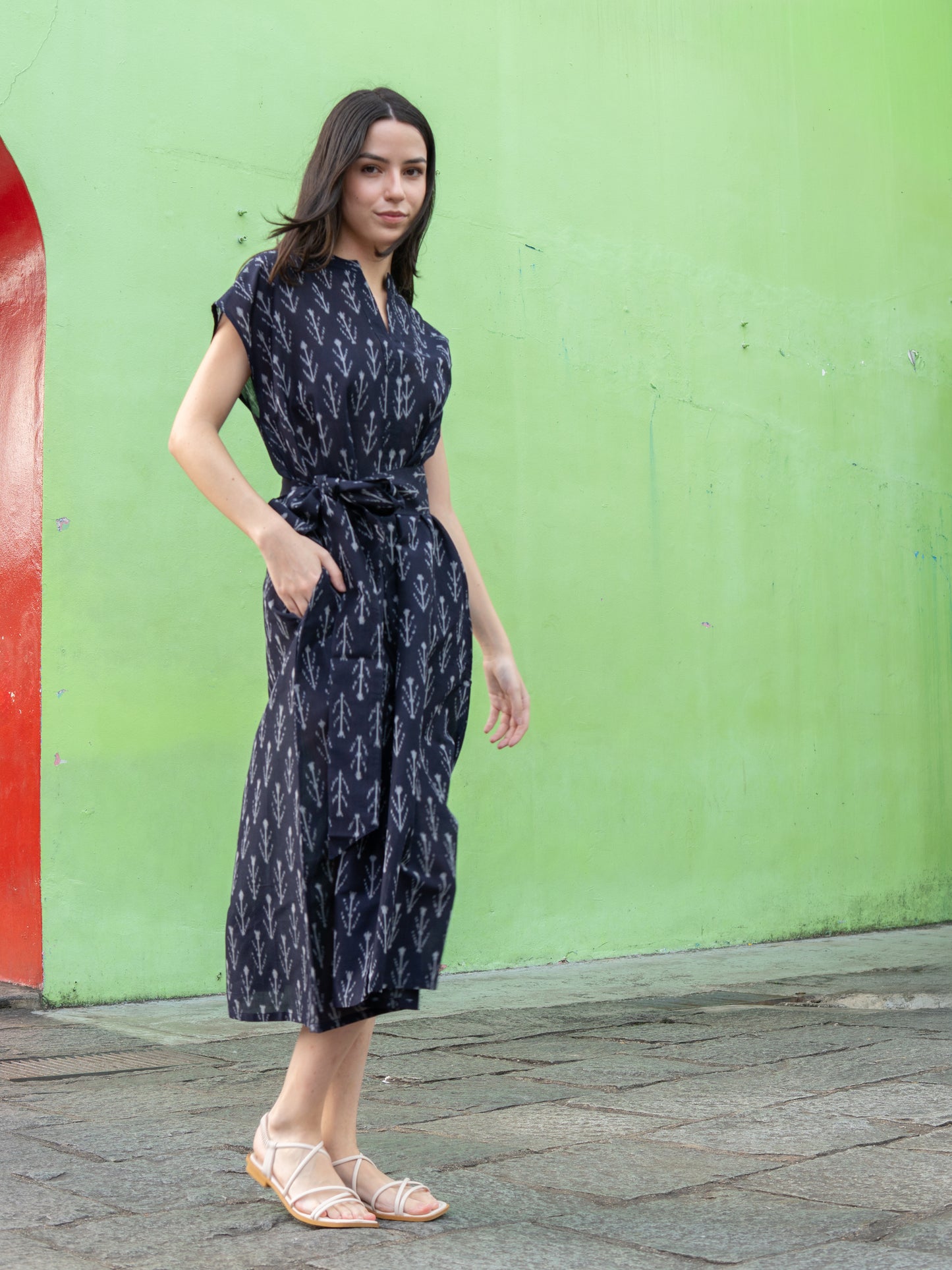 Black and white Ikat Dress