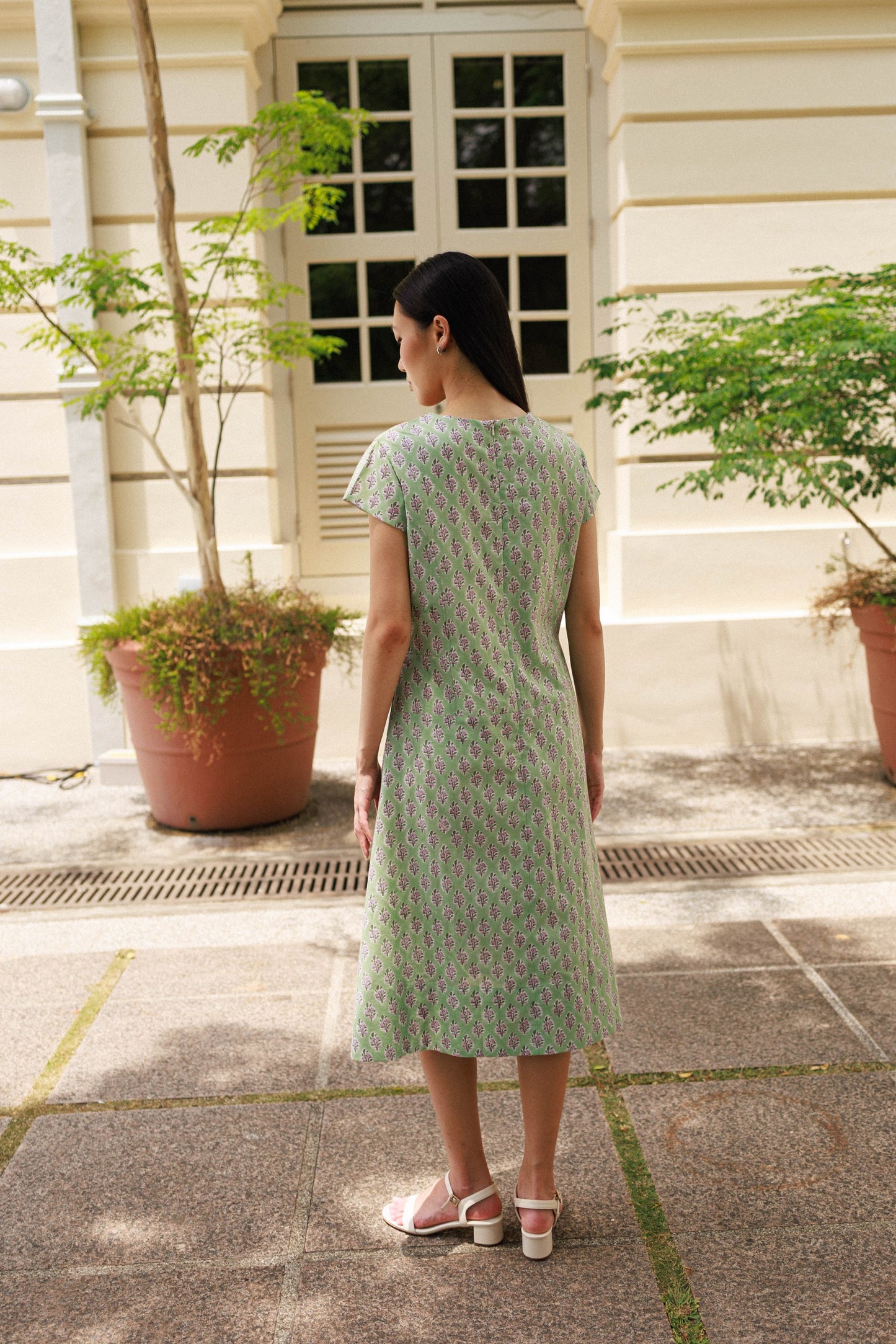 Margaret Dress - Pistachio Bloom