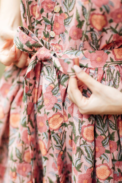 Block print dress ships to Singapore Hong Kong