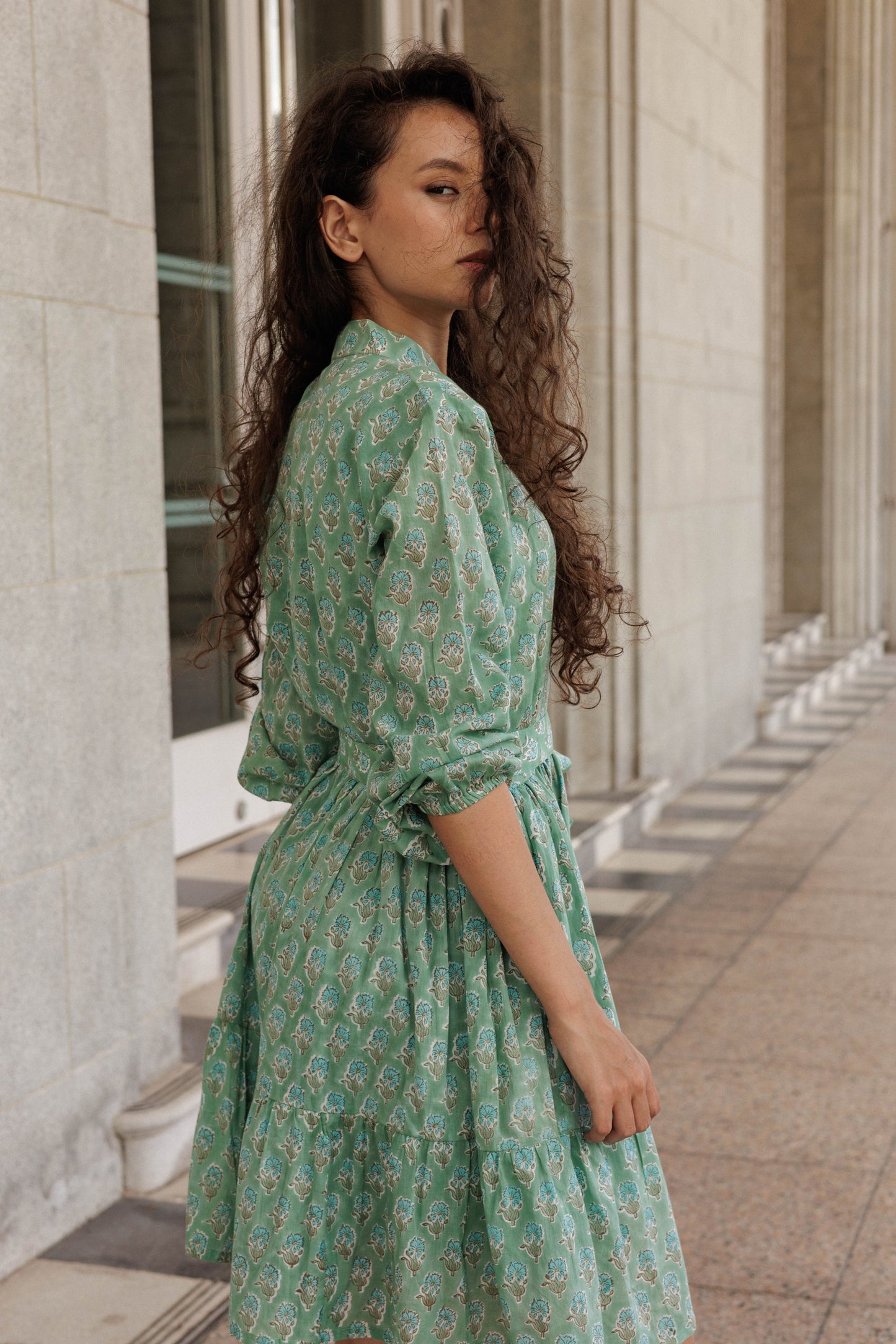 Lily Mini Short Cotton Dress - Laguna
