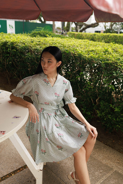 Gerbera Mini Dress - Coral Rose