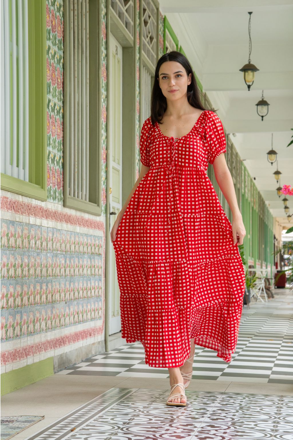 A dress to be festive ready in -Byron Bay Maxi Dress Geranium