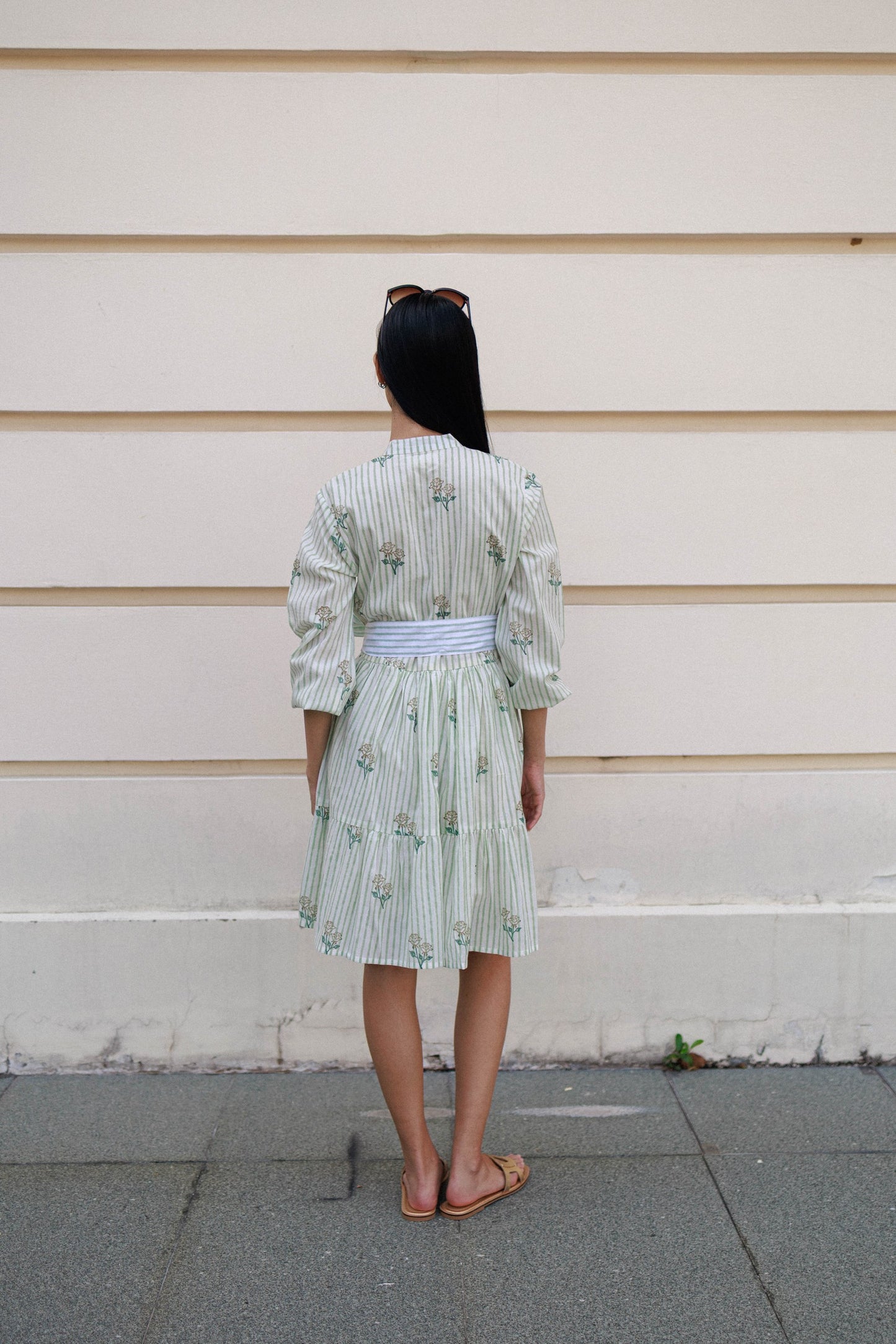 Clover Mini short cotton dress amber rose peranakan print breathable cotton summer dress Singapore