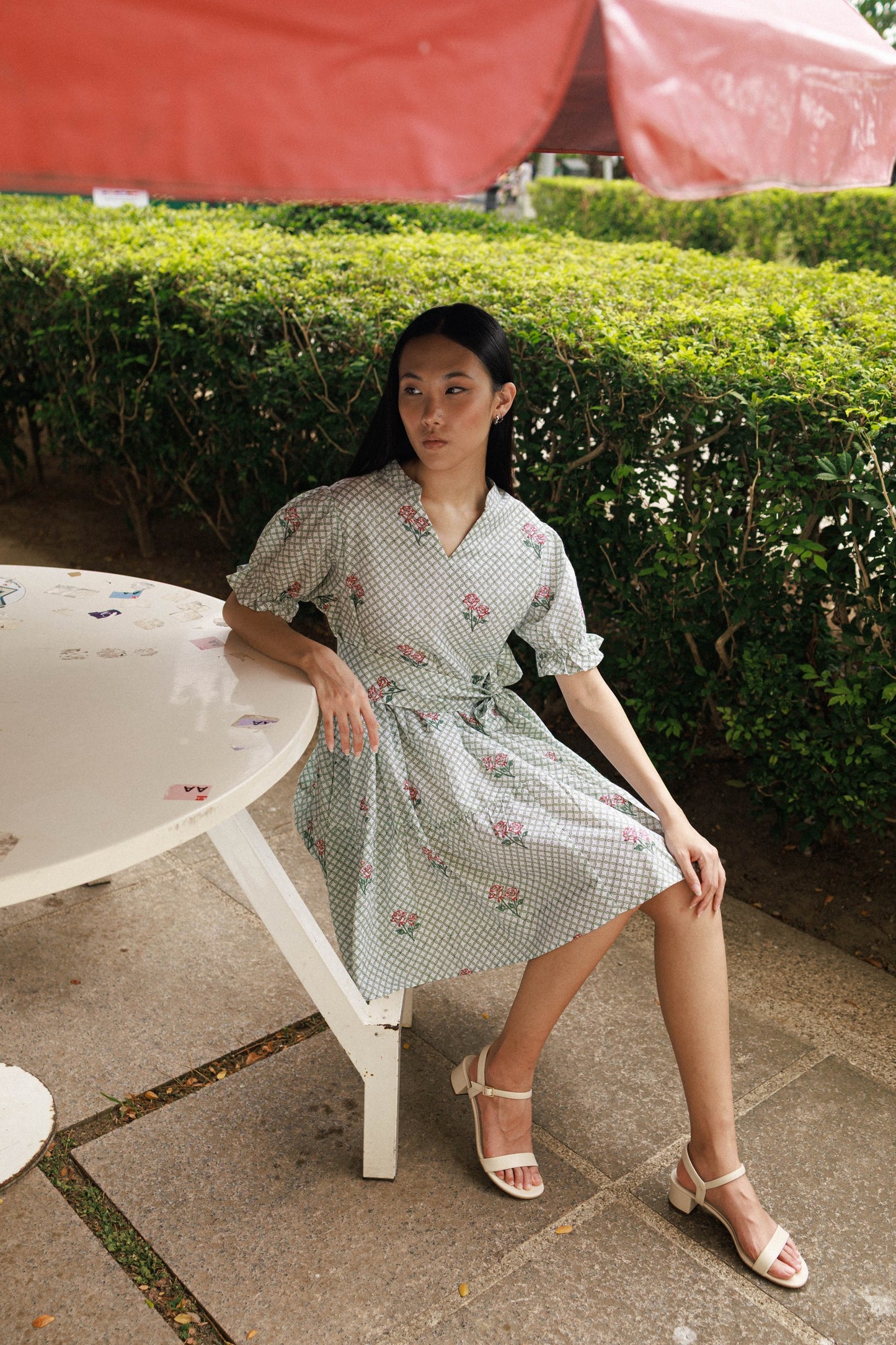 Gerbera Mini Dress - Coral Rose