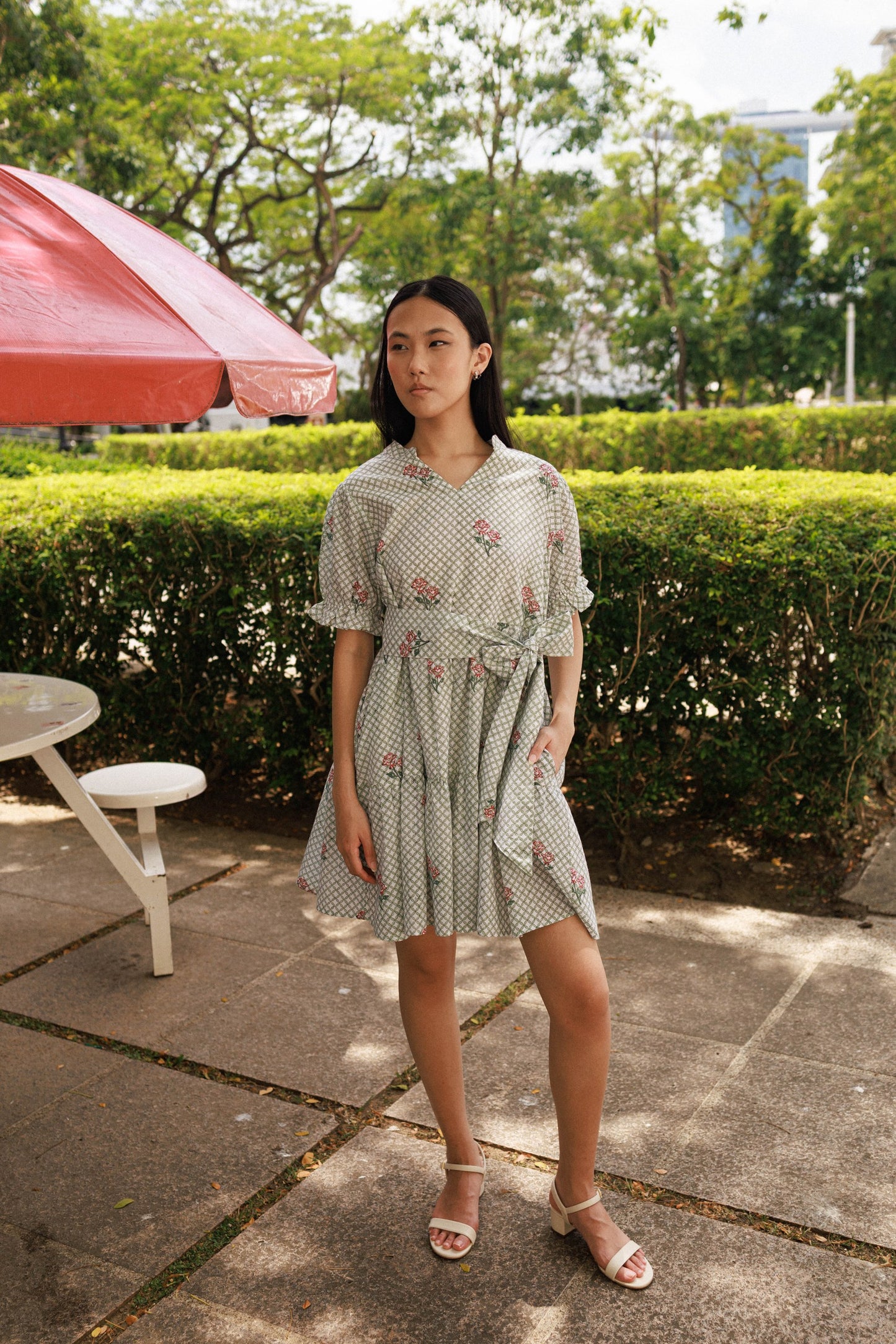 Gerbera Mini Dress - Coral Rose