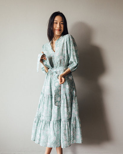 Cotton printed midi dress shipped world wide